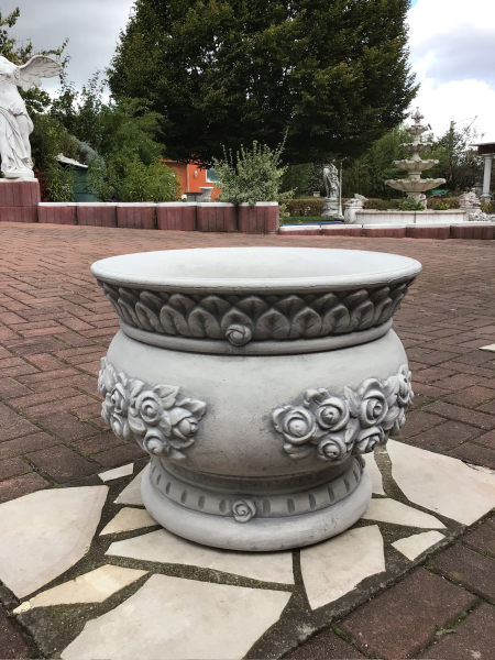 Pflanzschale, Vase, 43 cm hoch, Pflanztopf für Garten oder Terrasse, Park & Gartendekoration, Steinguss
