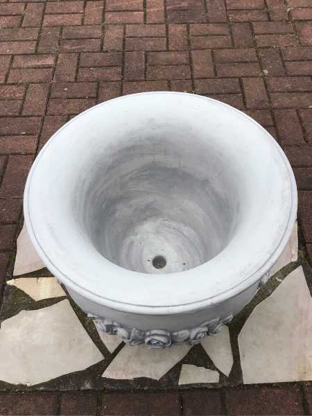 Pflanzschale, Vase, 43 cm hoch, Pflanztopf für Garten oder Terrasse, Park & Gartendekoration, Steinguss