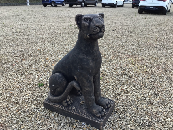 Gartenfigur, Leopard "rechts stehend" anmütige Gartenstatue, Park & Gartendekoration, Steinfigur, Torwächter