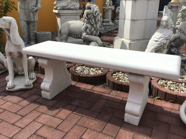Steinbank / Gartenbank, gerade, 125 cm lang, Park & Gartendekoration, Steinguss, Bank