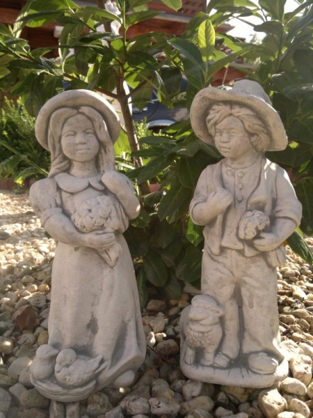 Steinfiguren Set, Gartenfiguren, Skulpturen, Statuen