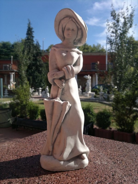2 Figuren im SET "Dame & Herr mit Schirm" Park & Gartendekoration, Skulptur, Steinguss