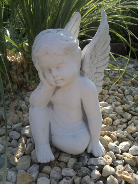 Engel, Steinfigur, Statue, Gartenfigur, Steinguss, Skulptur, Gartendekoration