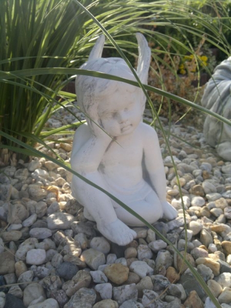 Engel, Steinfigur, Statue, Gartenfigur, Steinguss, Skulptur, Gartendekoration