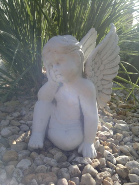 Engel, Steinfigur, Statue, Gartenfigur, Steinguss, Skulptur, Gartendekoration