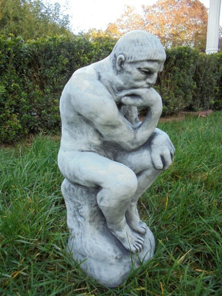 Steinfigur "Der Denker" weltberühmte Statue, 38 cm hoch, Park & Gartendekoration, Steinguss, Skulptur