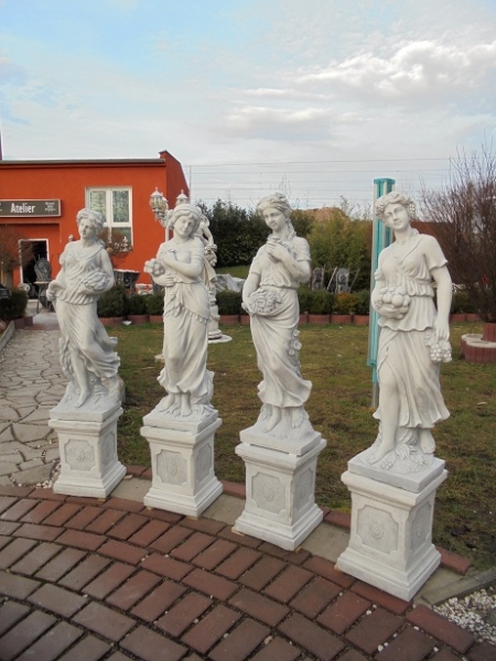 Steinfiguren Set, Gartenfiguren, Skulpturen, Statuen