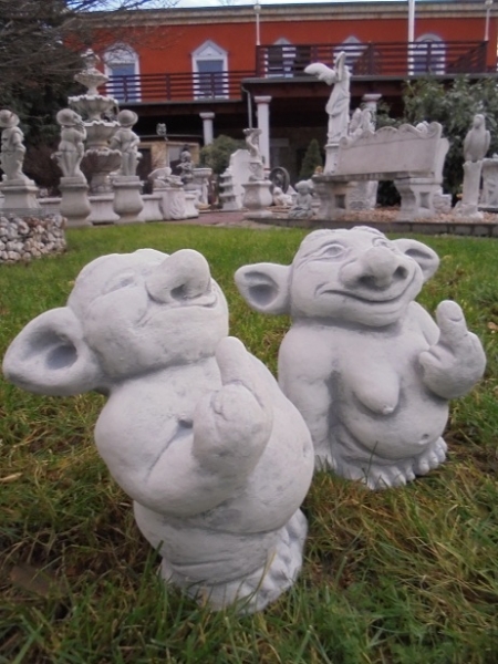 Steinfiguren Set, Gartenfiguren, Skulpturen, Statuen